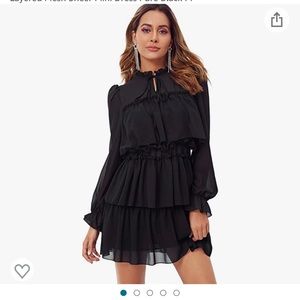 Black ruffle layered dress from Amazon